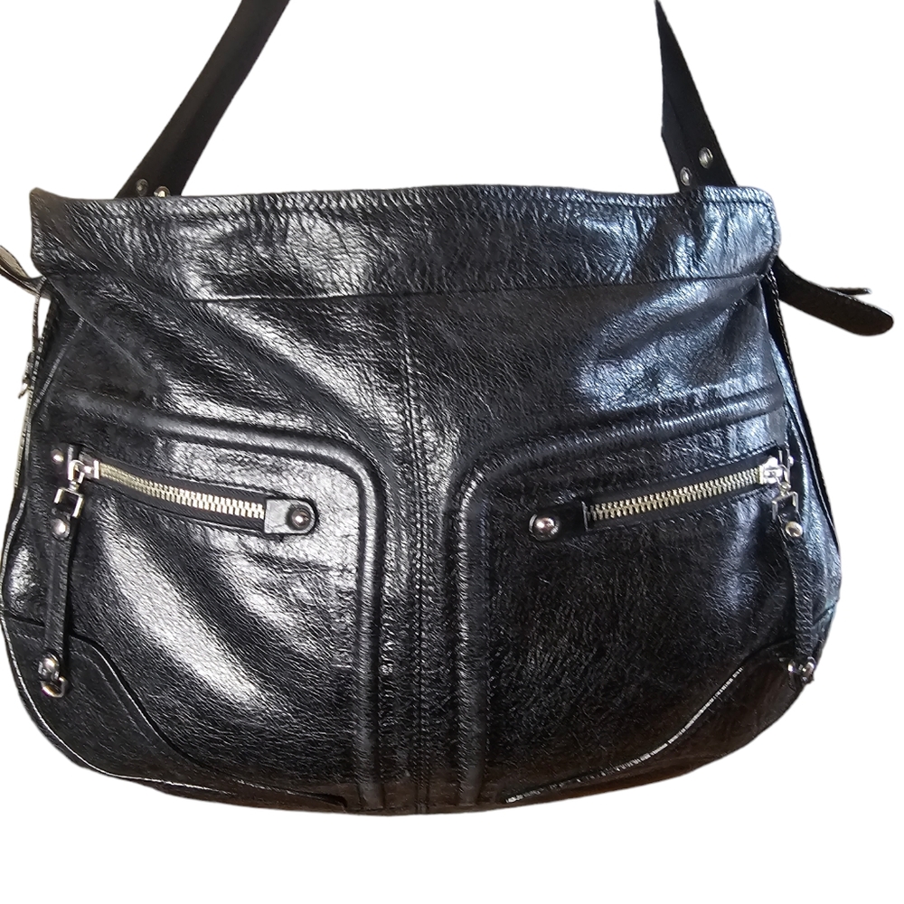 Classic Black Leather Hobo Bag - Sleek Everyday Shoulder Bag